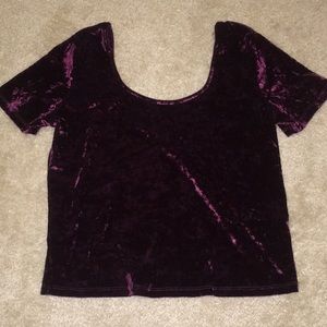 Burgundy suede cop top